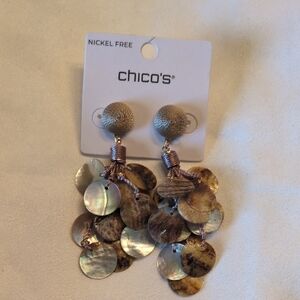 Chico's Layered Shell Chandelier Earrings